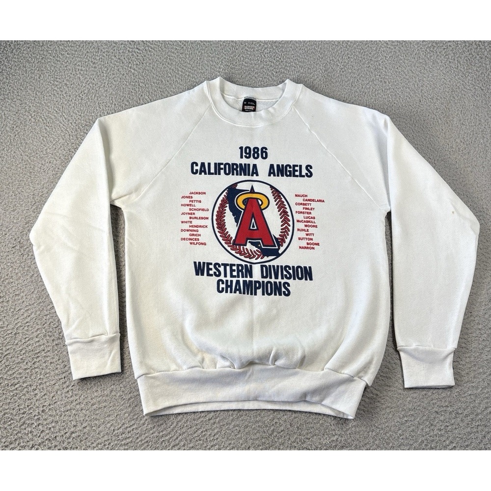 Vintage Screen Stars California Angels 1986 Sweatshirt Mens Medium Made in USA